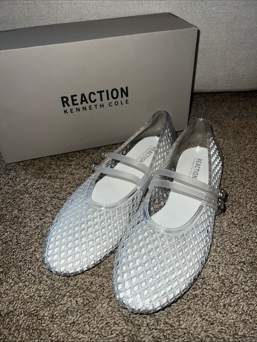 Reaction Kenneth Cole Clear Mesh Mary Jane Flats